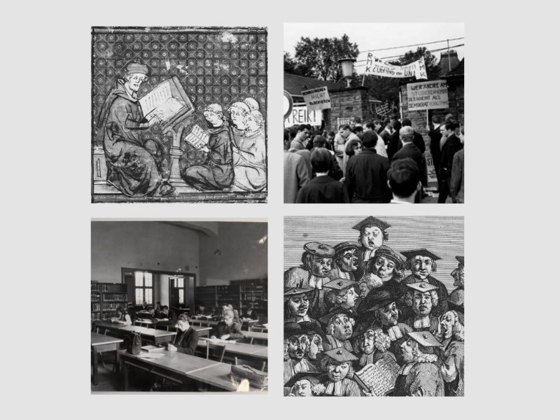 Collage "Universitätsreformen in Mittelalter und Neuzeit"
